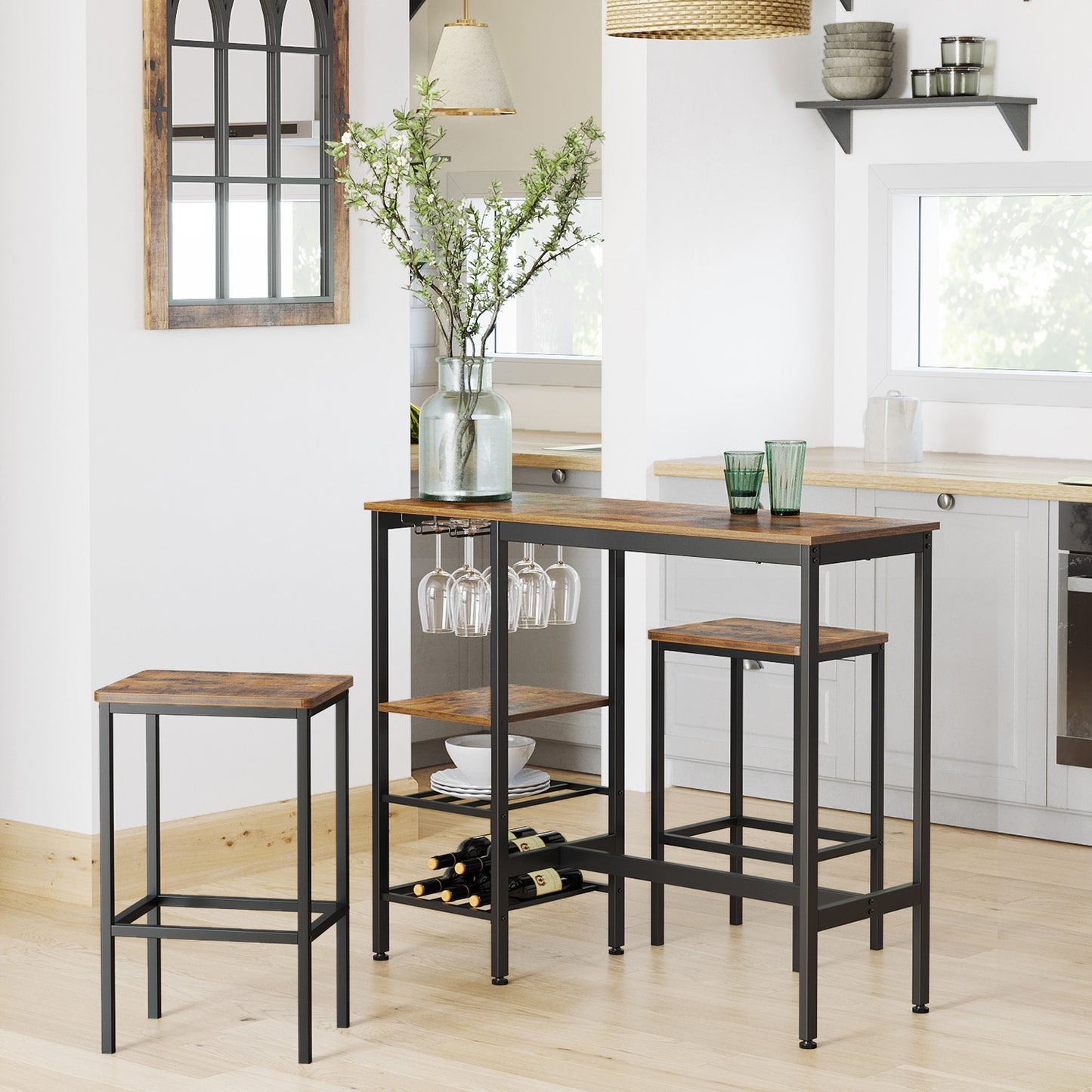 Dining Table with Wine Glass Holder - image 2