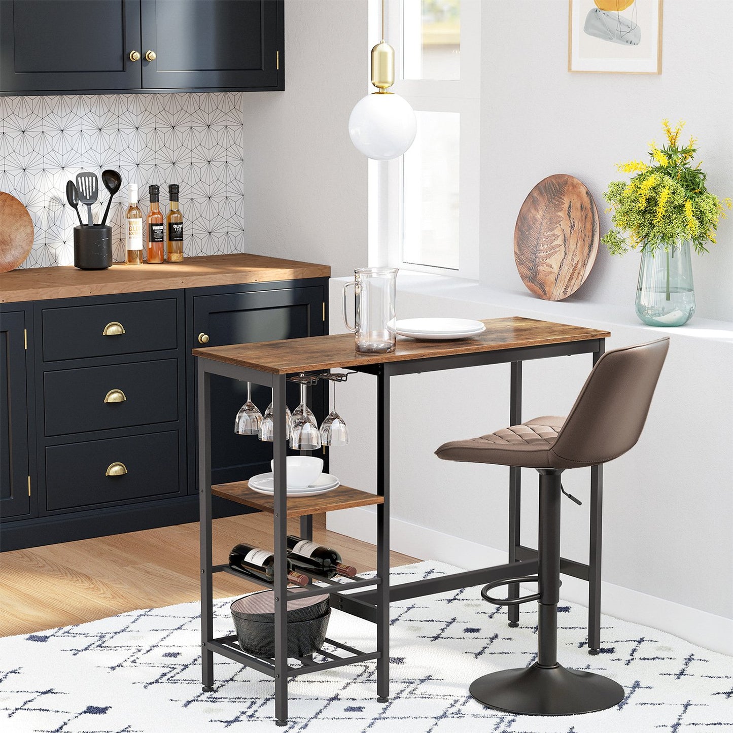 Dining Table with Wine Glass Holder - image 3