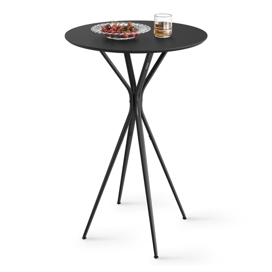 Round Cocktail Table Ink Black and Matte Black - image 1