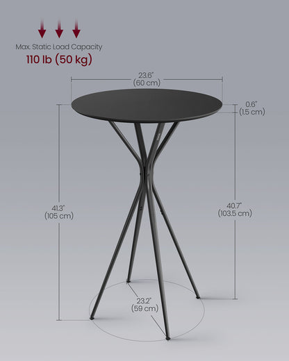 Round Cocktail Table Ink Black and Matte Black - image 5