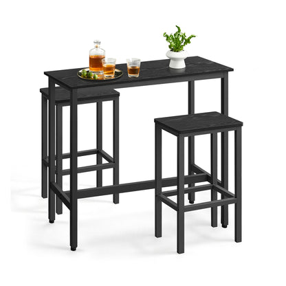 Dining Table Set Ebony Black and Ink Black - image 1