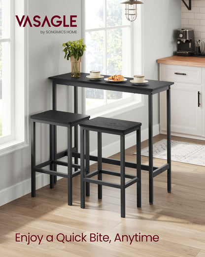 Dining Table Set Ebony Black and Ink Black - image 2
