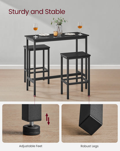 Dining Table Set Ebony Black and Ink Black - image 3