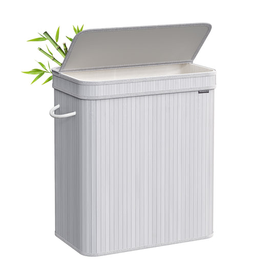 Bamboo Laundry Hamper, 72 L, Cloud White - image 1