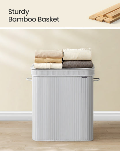 Bamboo Laundry Hamper, 72 L, Cloud White - image 7