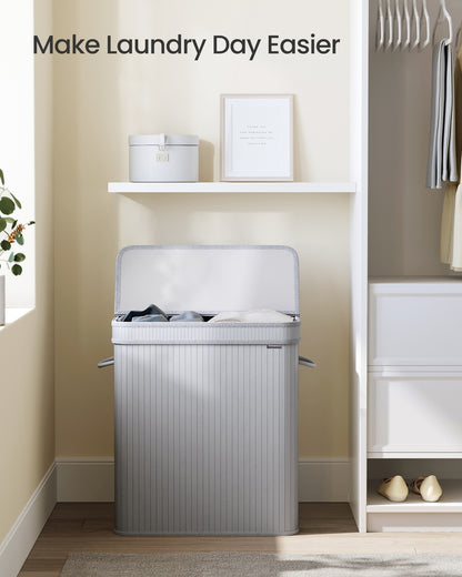 Bamboo Laundry Hamper, 72 L, Cloud White - image 8