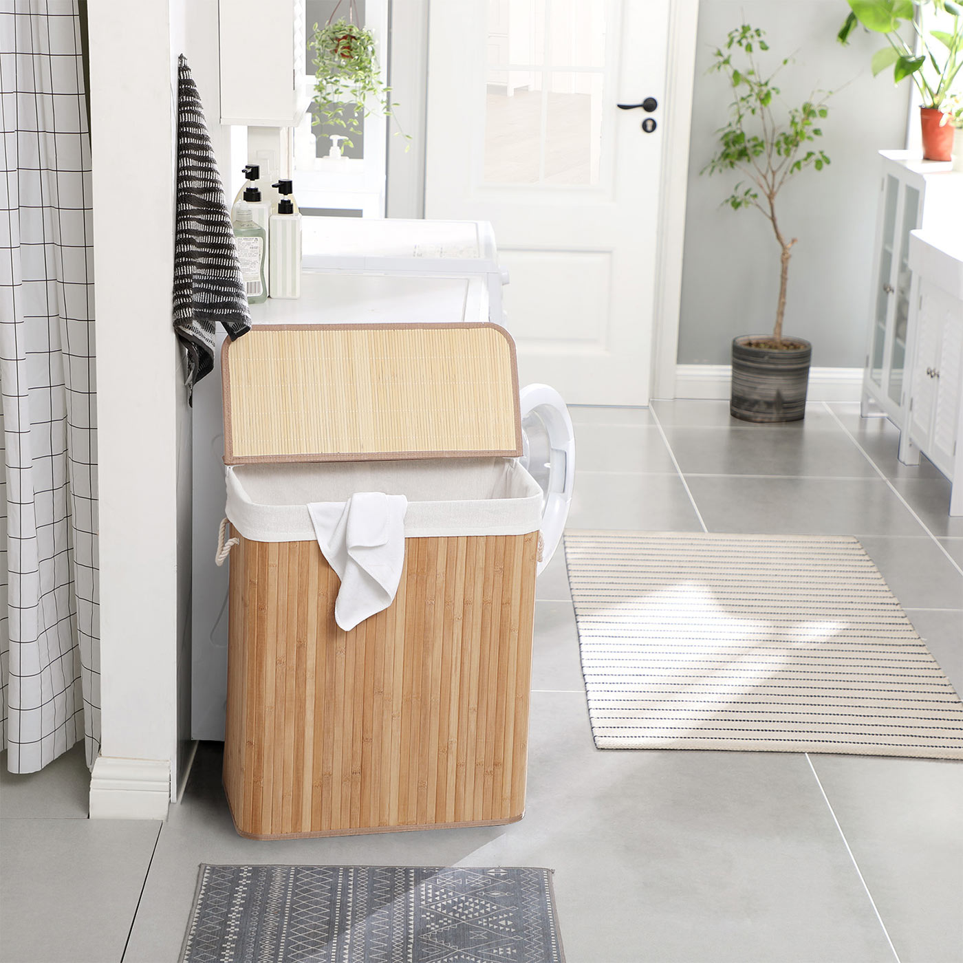 Bamboo Laundry Hamper with Removable Lid - image 3