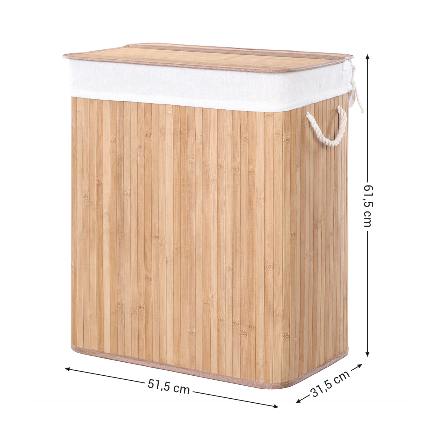 Bamboo Laundry Hamper with Removable Lid - image 8