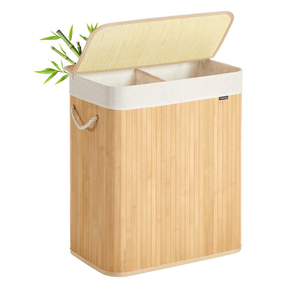 Laundry Basket 100 L Foldable Removable and Machine Washable Liner Bag Natural - image 1
