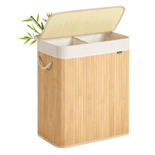 Laundry Basket 100 L Foldable Removable and Machine Washable Liner Bag Natural - image 1