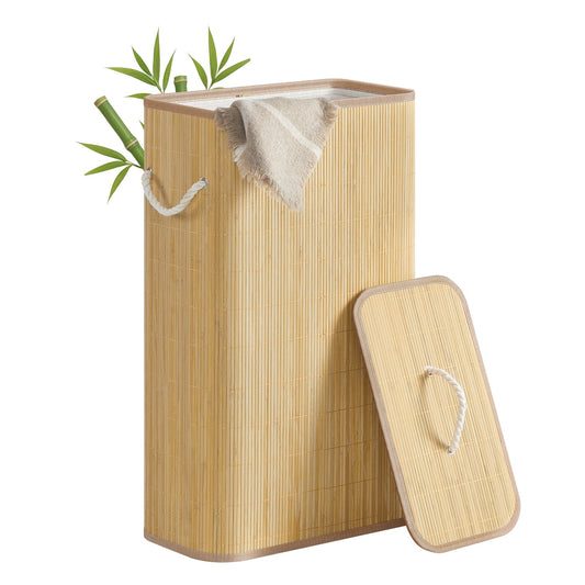 Laundry Basket with Lid 60 L Natural Colour - image 1