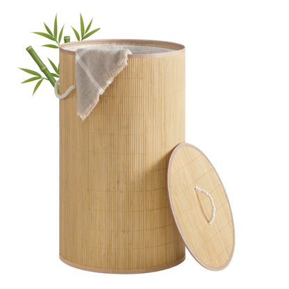 Laundry Basket with Lid 90 L Natural Color - image 1