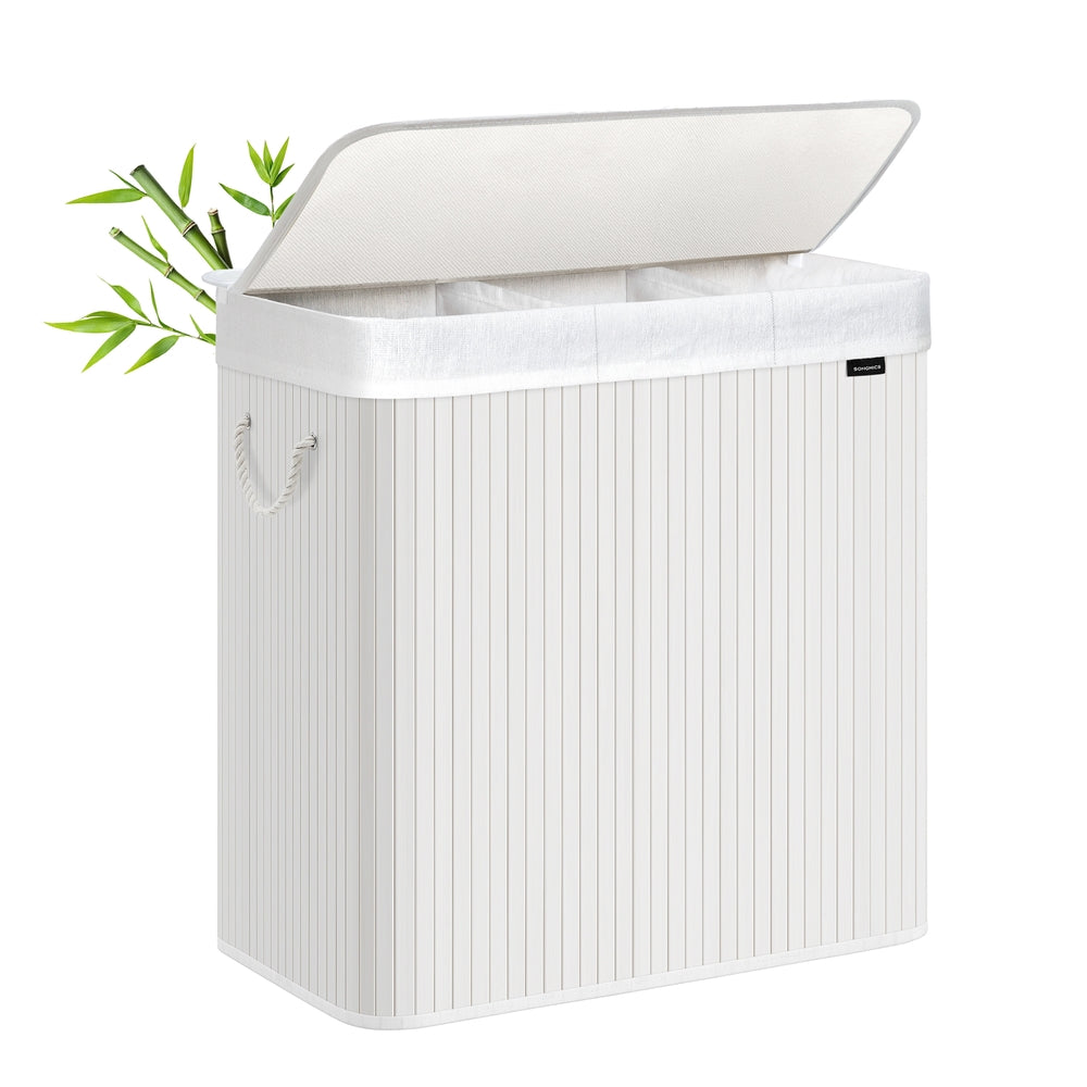 Laundry Basket 150 L 3 Compartments Wood Colour - image 16