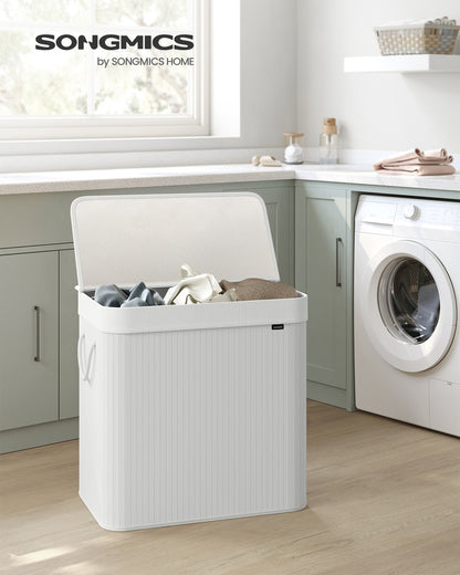 Laundry Basket 150 L 3 Compartments Wood Colour - image 17