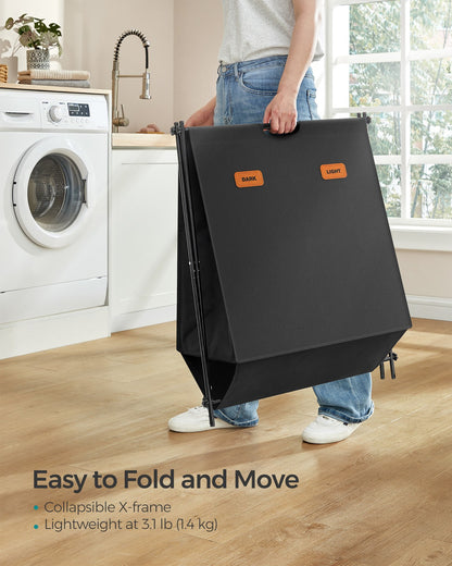 115 L Laundry Hamper with 2 Sections and X-Frame Ink Black - image 4