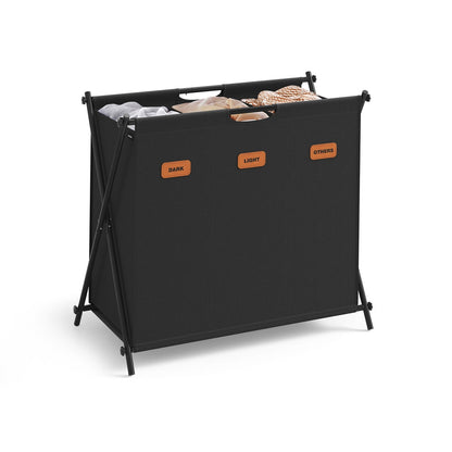 115 L Laundry Hamper with 2 Sections and X-Frame Ink Black - image 7