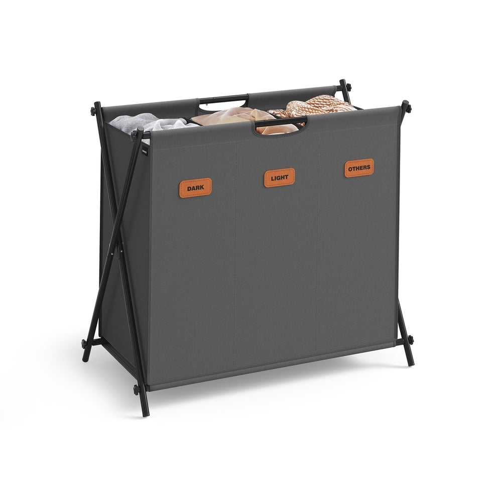 115 L Laundry Hamper with 2 Sections and X-Frame Ink Black - image 13