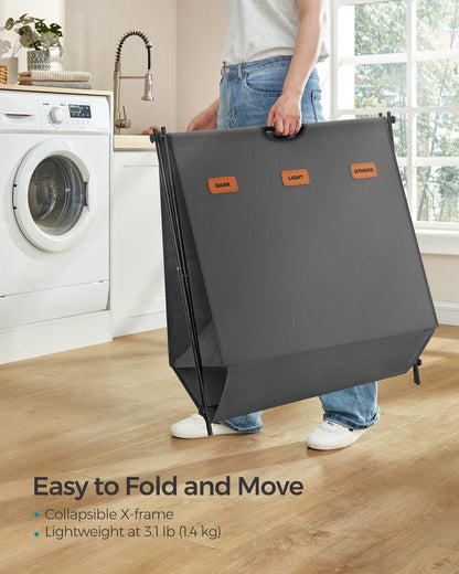 115 L Laundry Hamper with 2 Sections and X-Frame Ink Black - image 16