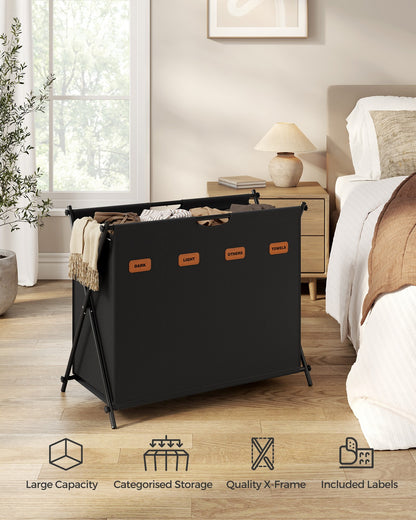 115 L Laundry Hamper with 2 Sections and X-Frame Ink Black - image 20