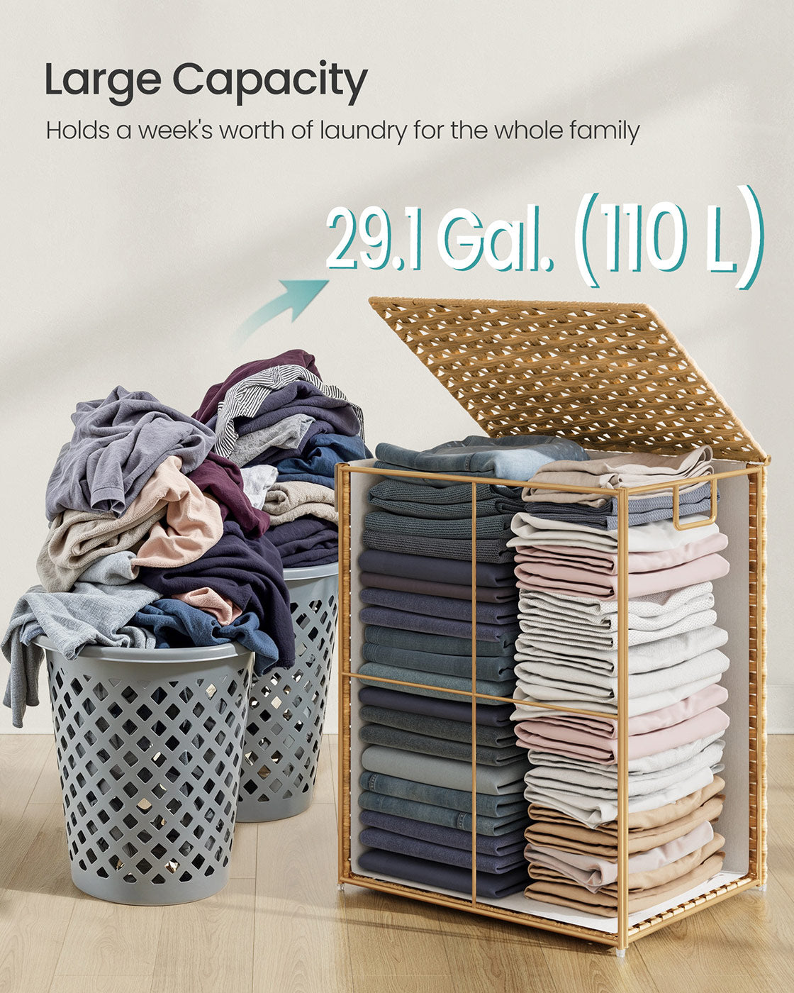 Handwoven Laundry Basket - image 31