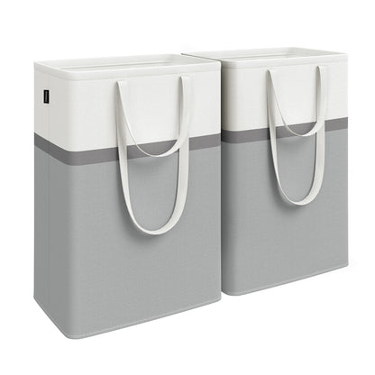 75 L Collapsible Laundry Hampers Set of 2 Dove Grey - image 1