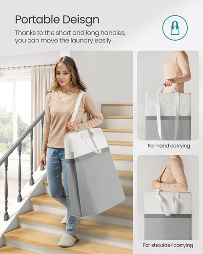 75 L Collapsible Laundry Hampers Set of 2 Dove Grey - image 5
