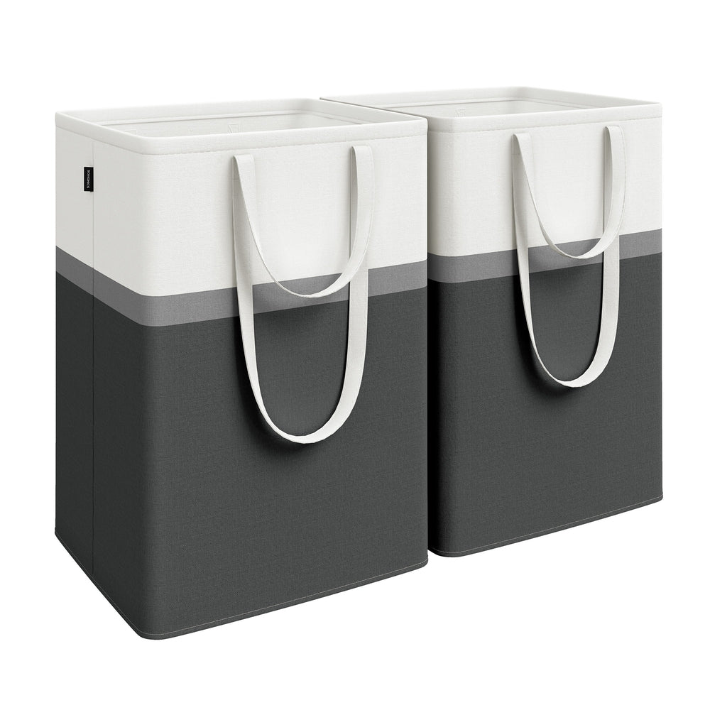 75 L Collapsible Laundry Hampers Set of 2 Dove Grey - image 7