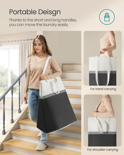 75 L Collapsible Laundry Hampers Set of 2 Dove Grey - image 11