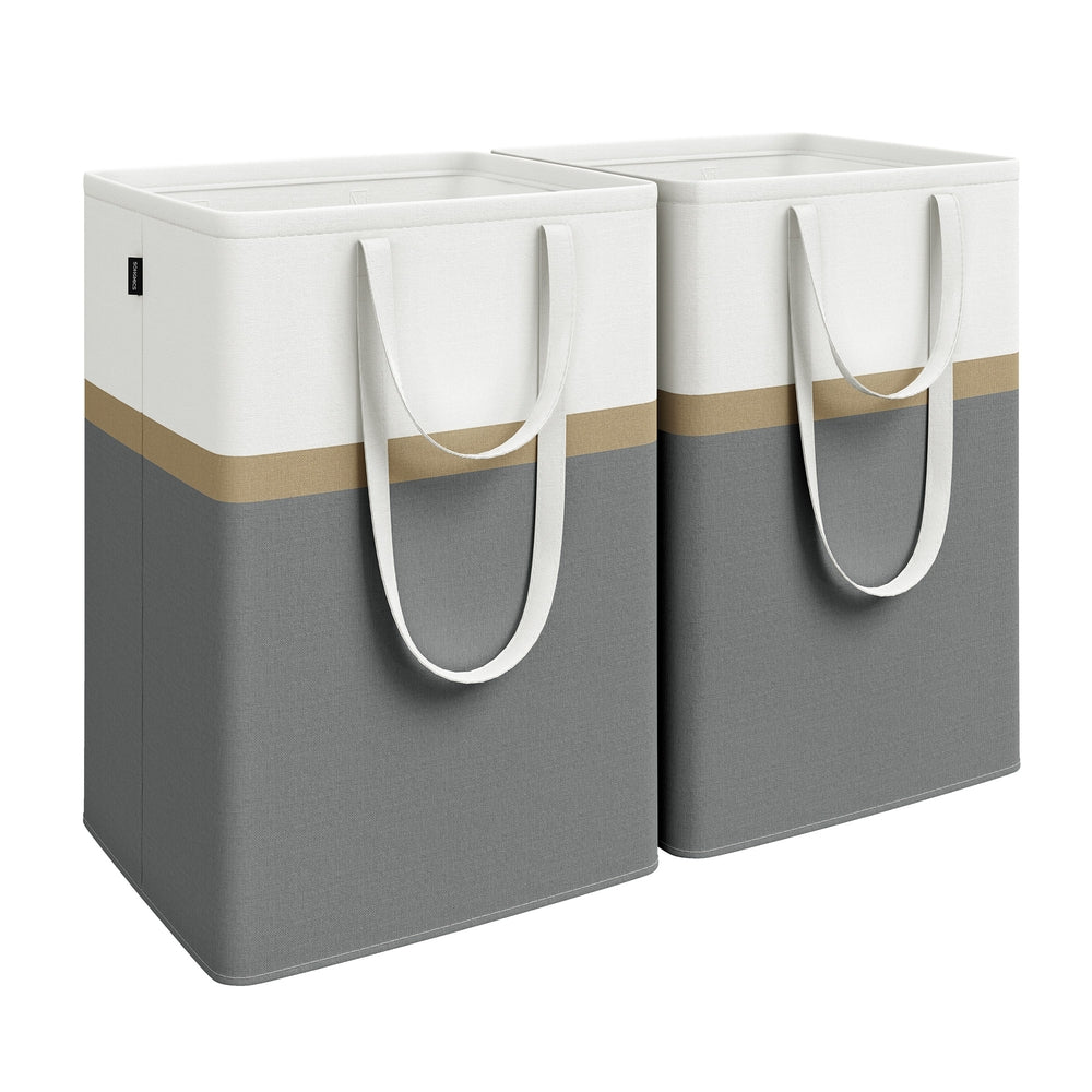 75 L Collapsible Laundry Hampers Set of 2 Dove Grey - image 13