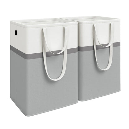 75 L Collapsible Laundry Hampers Set of 2 Dove Grey - image 19