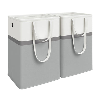 110 L Collapsible Laundry Hampers Set of 2 Dove Grey - image 1