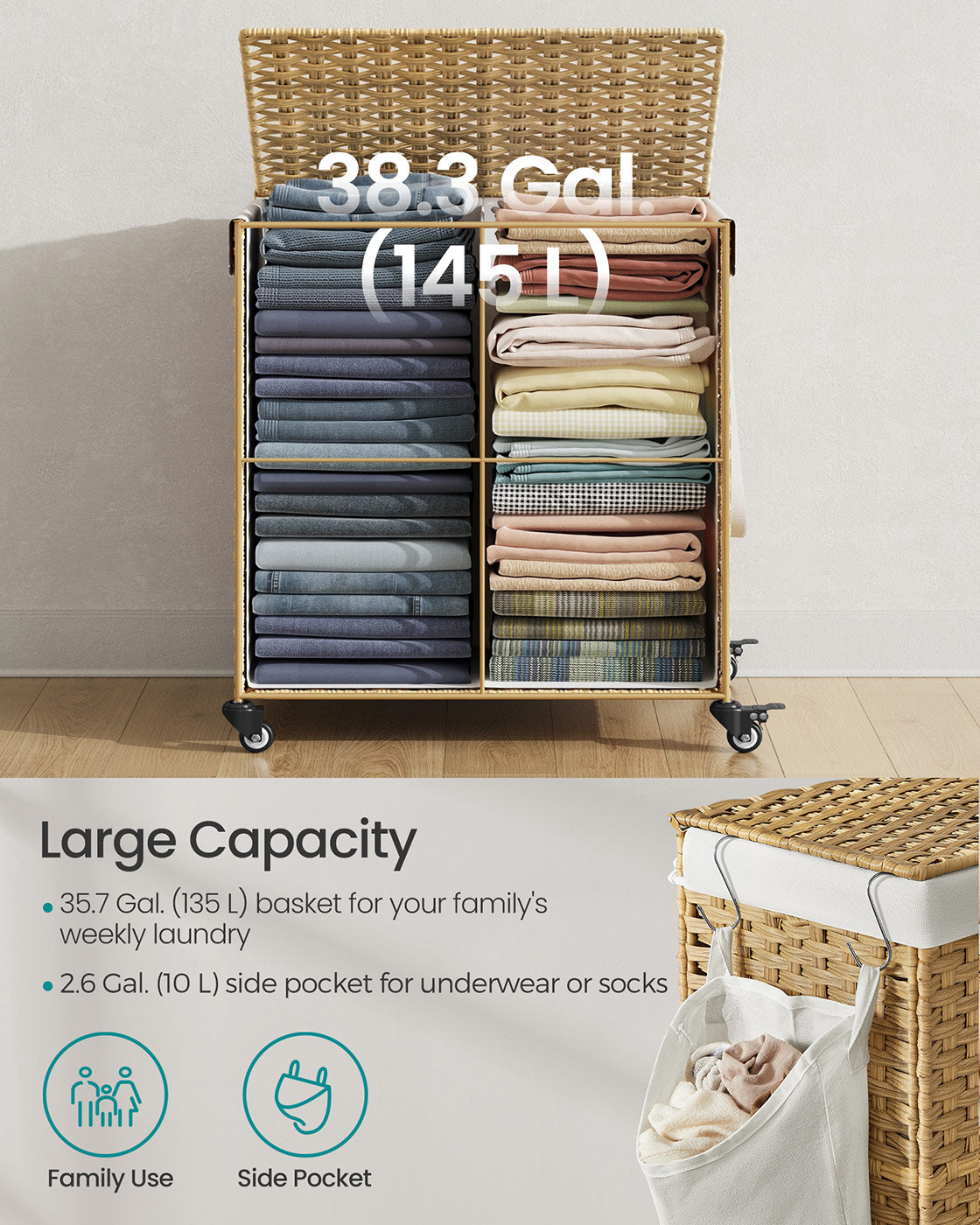 Laundry Hamper with Removable Bag - image 35