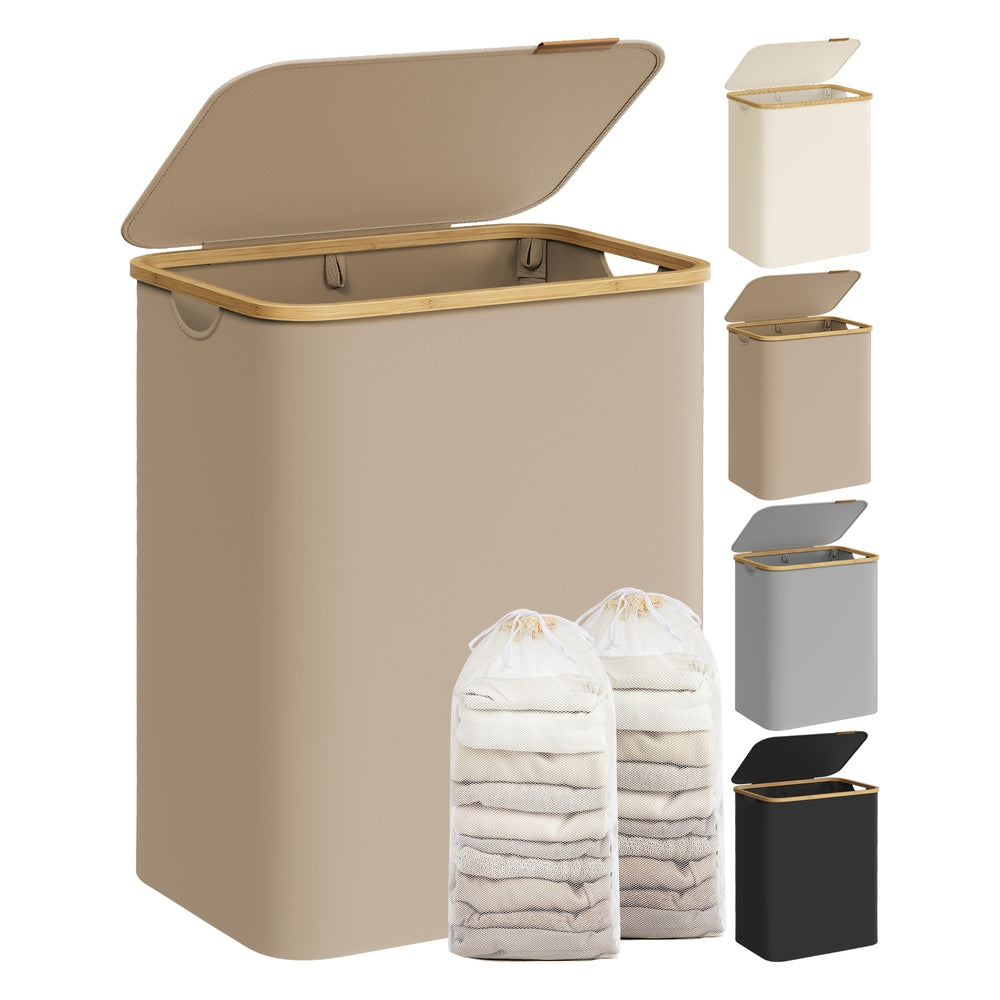130L 2-Section Laundry Basket with Lid Ink Black - image 52