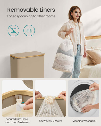 130L 2-Section Laundry Basket with Lid Ink Black - image 56