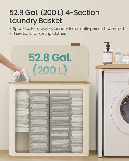 Laundry Basket with Lid 65L Space-Saving 42 x 22.5 x 70.5 cm Ink Black - image 66