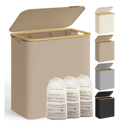 130L 2-Section Laundry Basket with Lid Ink Black - image 44