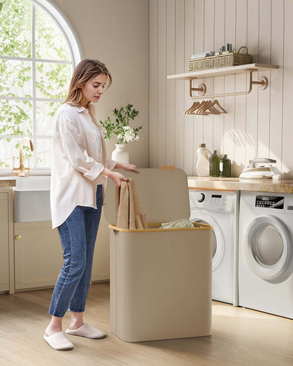 130L 2-Section Laundry Basket with Lid Ink Black - image 45