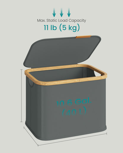Laundry Basket, Oxford Fabric, Foldable, 40 L, Slate Grey - image 10