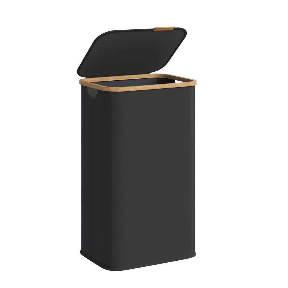 Laundry Hamper with Lid 26.4 Gal. (100 L) 42 x 32 x 70.5 cm Ink Black - image 1