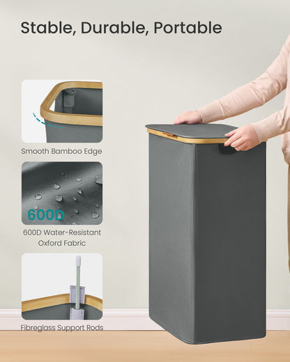 Laundry Hamper with Lid 26.4 Gal. (100 L) 42 x 32 x 70.5 cm Ink Black - image 13