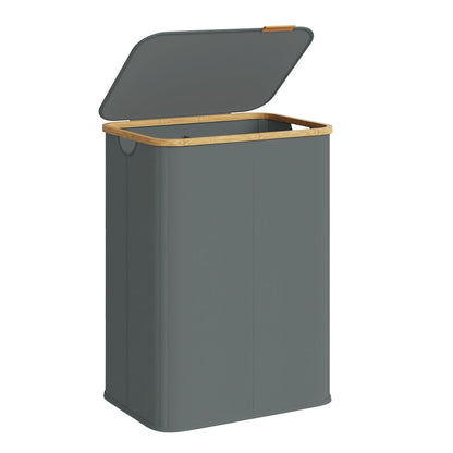 Laundry Hamper with Lid 26.4 Gal. (100 L) 42 x 32 x 70.5 cm Ink Black - image 41