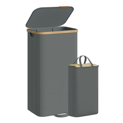 Laundry Basket, Removable Liner, 100 L, Slate Grey - image 1