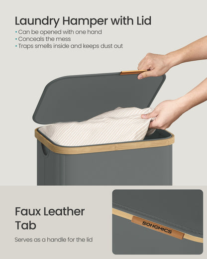 Laundry Basket, Removable Liner, 100 L, Slate Grey - image 4