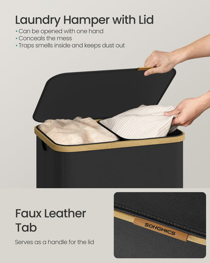 Laundry Basket, Removable Liner, 100 L, Slate Grey - image 10