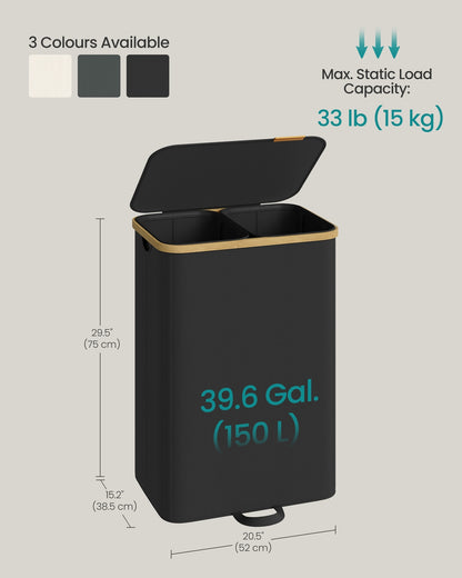 Laundry Basket, Removable Liner, 100 L, Slate Grey - image 12