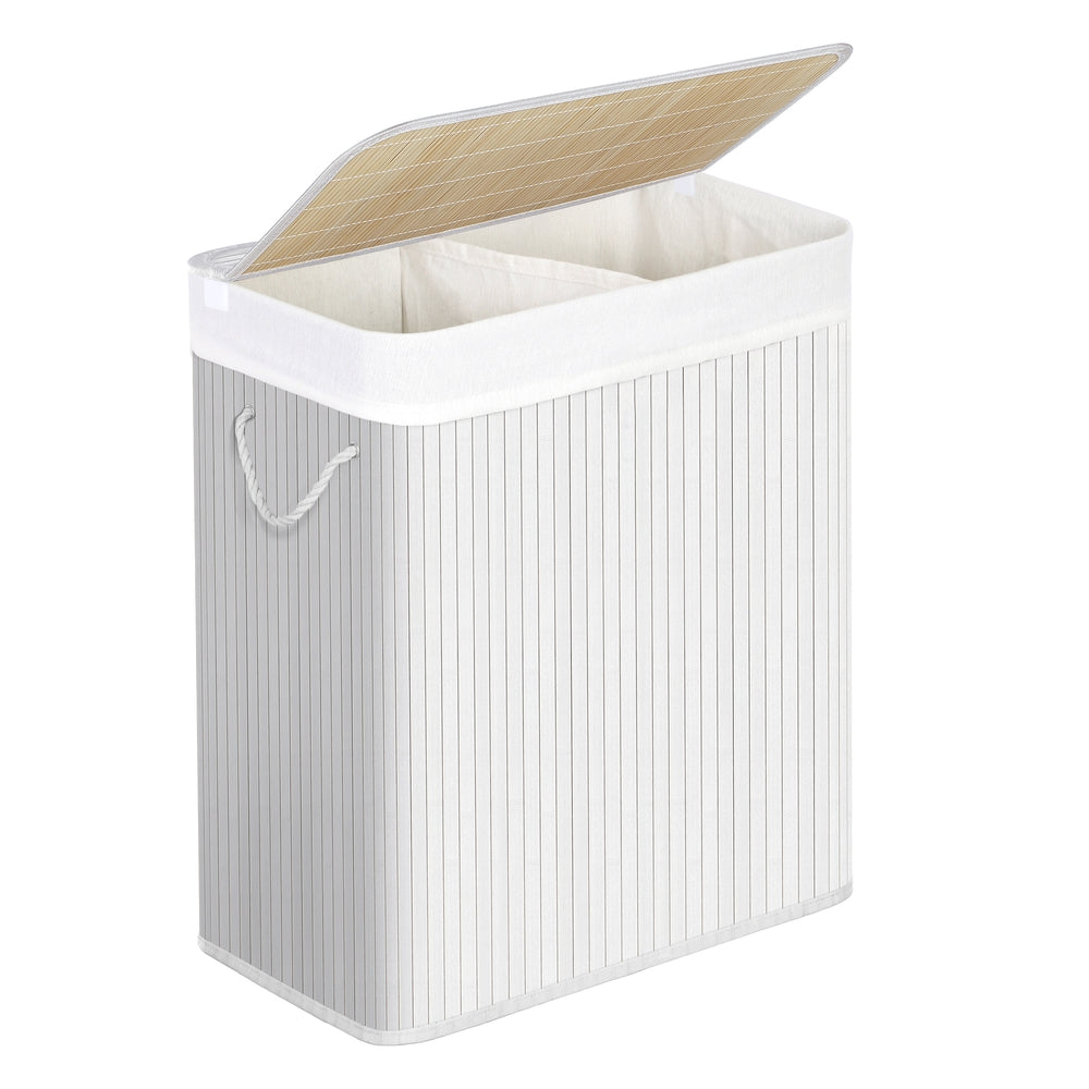 Laundry Basket with Lid Volume 100L White - image 1