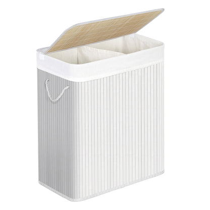 Laundry Basket with Lid Volume 100L White - image 1