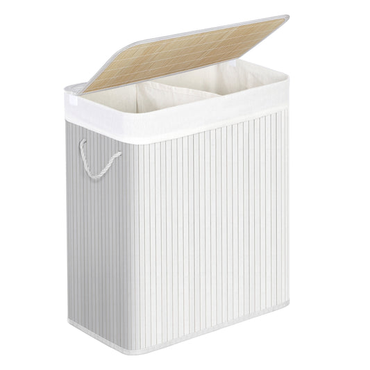 Laundry Basket with Lid Volume 100L White - image 1