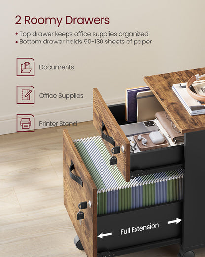 Lockable File Cabinet, Filing Pedestal with 2 Drawers - image 20