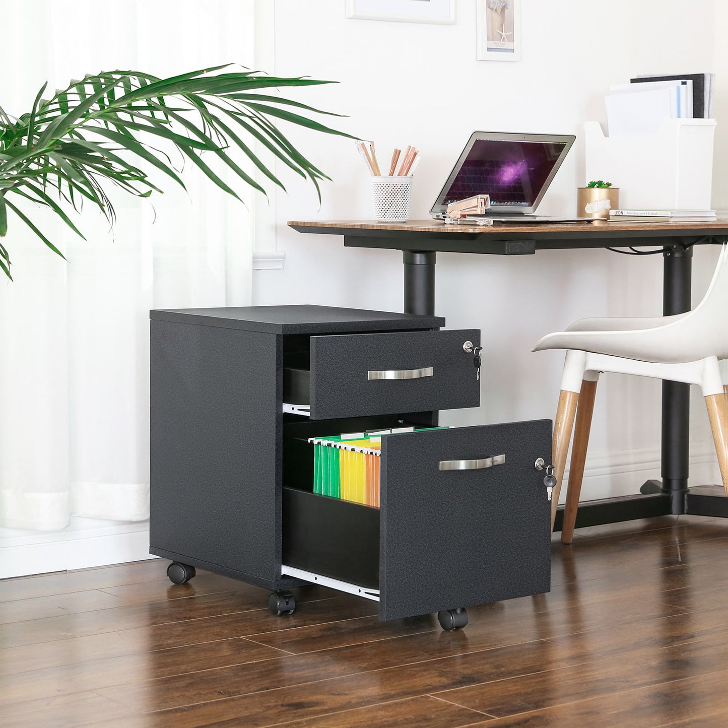 Lockable File Cabinet, Filing Pedestal with 2 Drawers - image 5